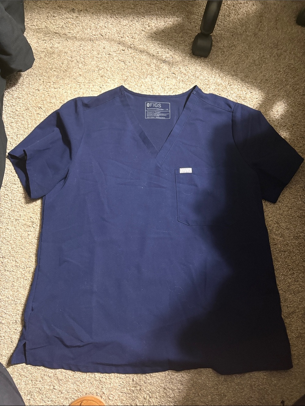 Figs Scrub Top Navy Blue Size XL